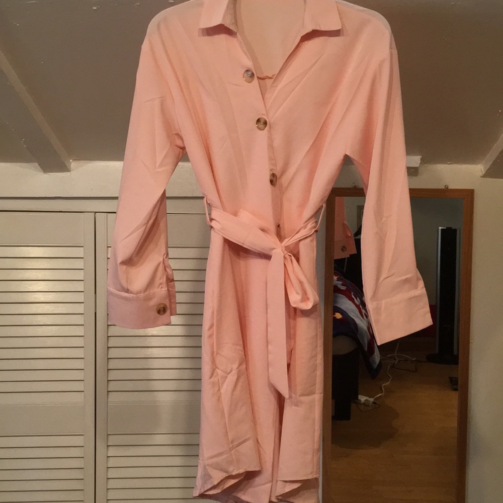 Pink dress button up